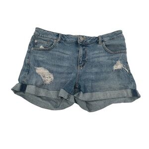 Garage Girlfriend Distressed Cuffed Hem Denim Jean Shorts Size 5 Women’s